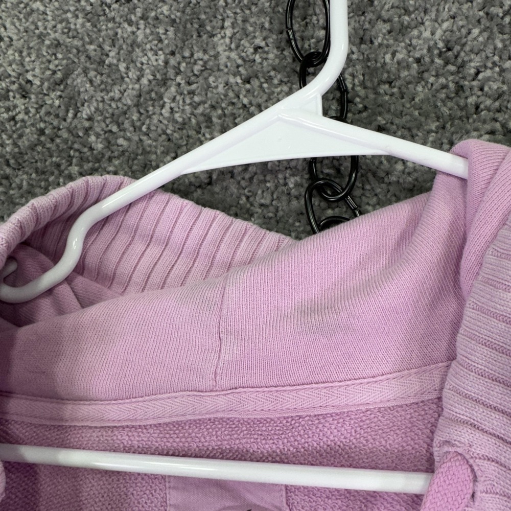 Aerie Hoodie Womens Medium Pink Pullover V Neck Kangaroo Pocket Casual City - Picture 13 of 13